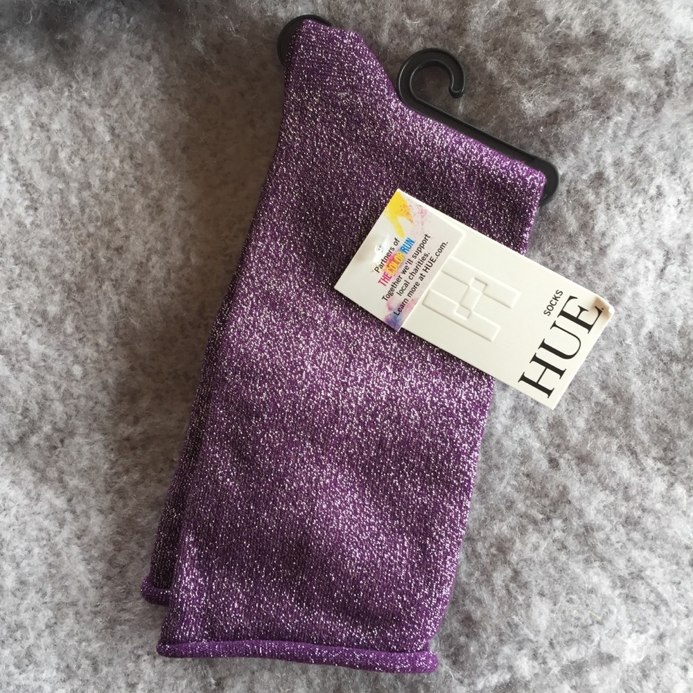 New with tags HUE purple w/ silver sparky socks